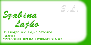 szabina lajko business card